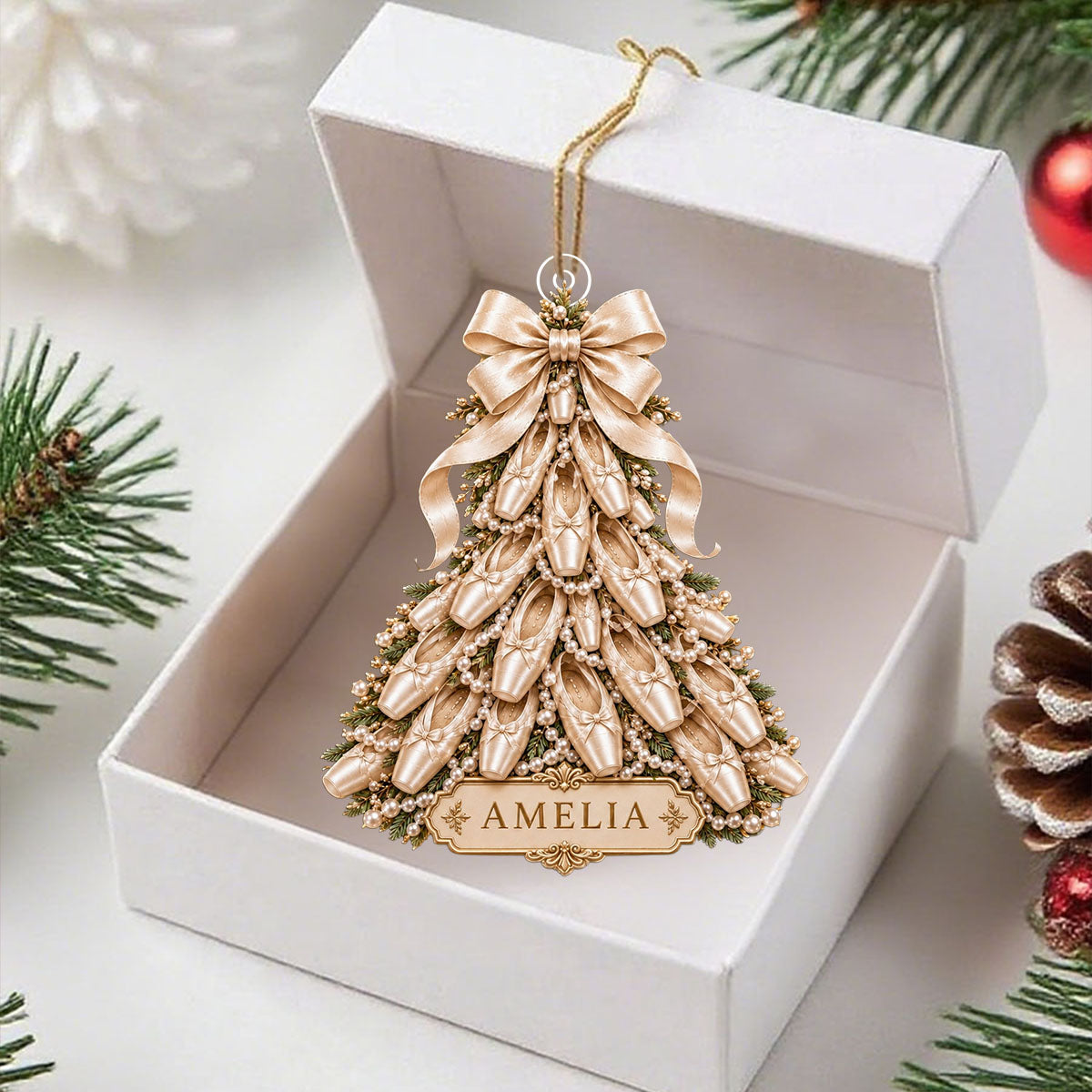 Custom Ballerina Acrylic Ornament – Pointe Shoe Christmas Keepsake | Personalized Dancer Gift & 2026 Holiday Decor
