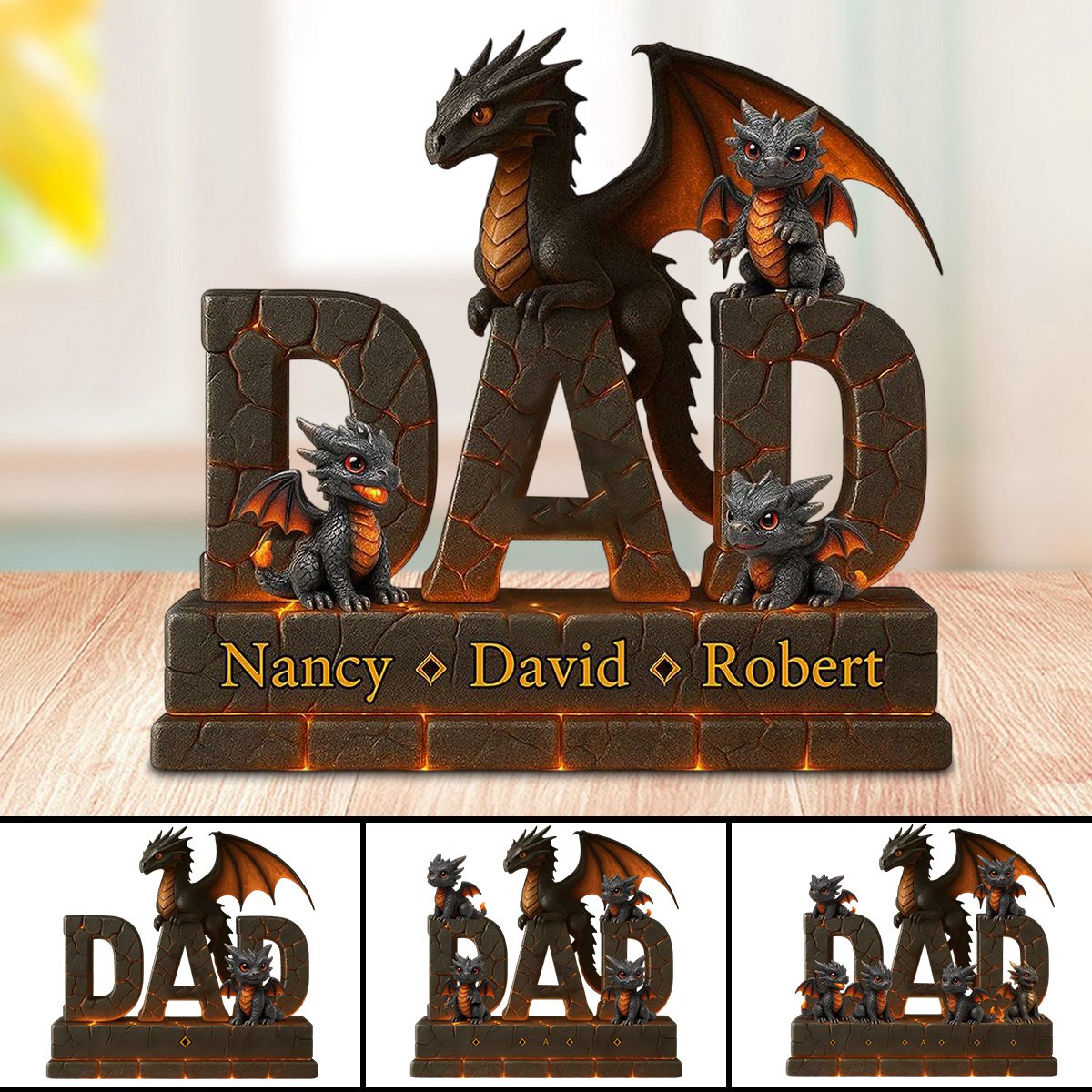 Fire Dragon Dad Acrylic Plaque Personalized Gifts For Dad