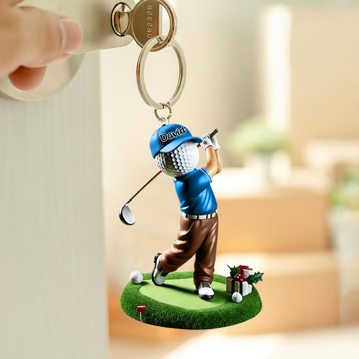 Custom Name Golf Acrylic Keychain, Golf Lover Gift