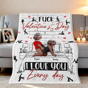 Naughty Couple I Love You Every Day - Personalized Blanket- Personalized Blanket Gifts For Husband And Wife