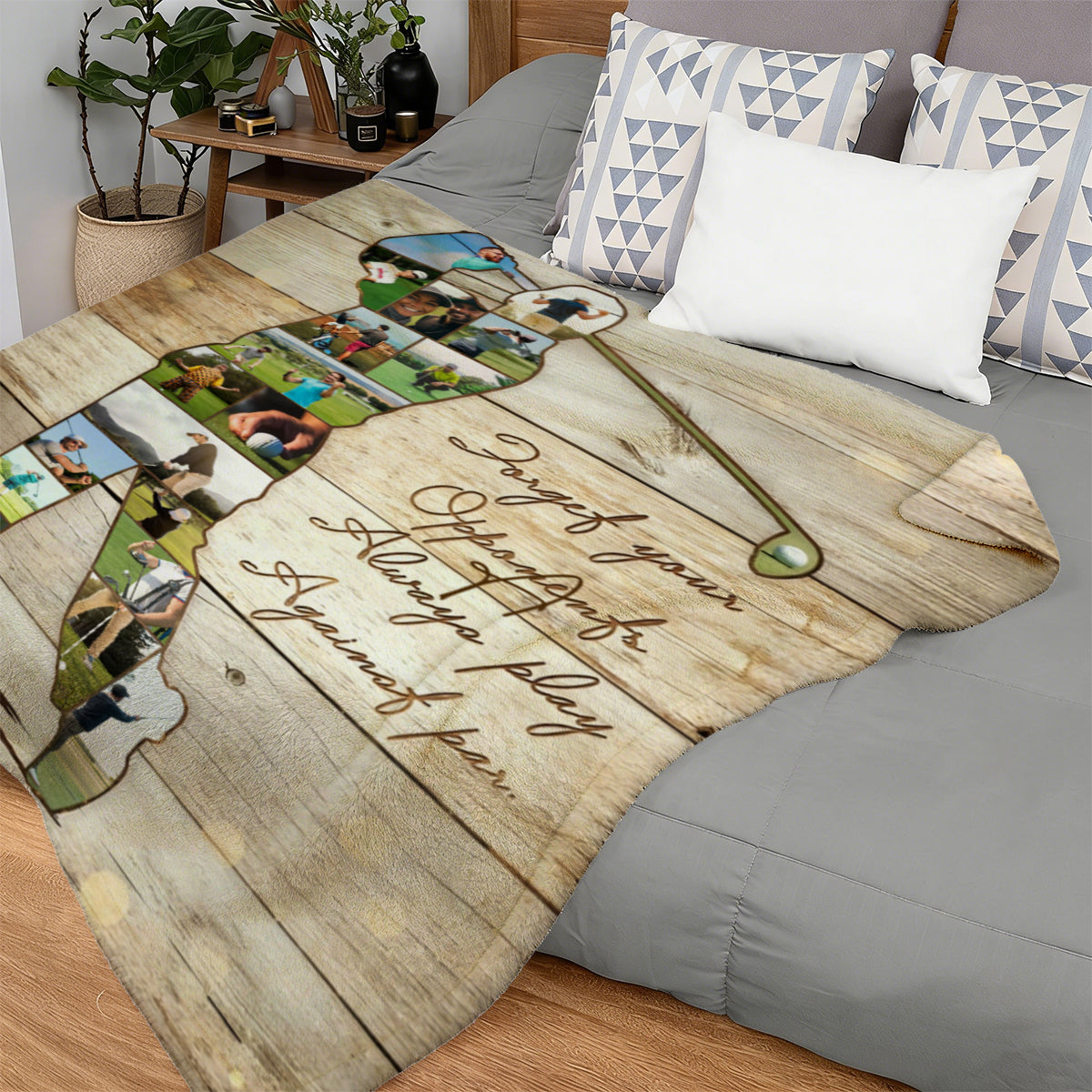 Personalized Golfer Photo Collage Blanket,Golf Coach Gift, Gift For Golf Lovers