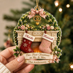 "Our First Christmas As Mr. & Mrs." – Personalized Acrylic Ornament | Christmas Gift For Couples