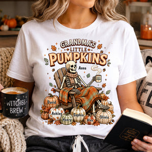 "Grandma Skeleton Pumpkins" – Personalized Halloween Shirt | Gift For Grandma