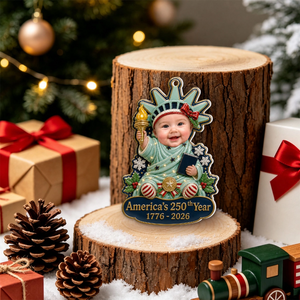 "Liberty Baby" – Personalized Acrylic Ornament | Patriotic Baby Keepsake Gift