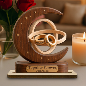 "Together Forever" Couple – Personalized Wood Plaque With Flat Base | Gift For Couples