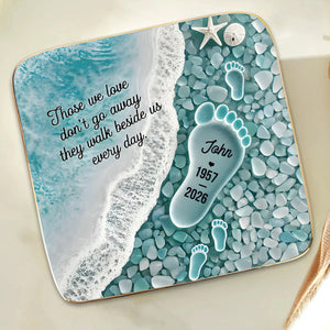 "Where Love Never Ends" – Sea Glass Design Personalized Jewelry Dish | Memorial Ocean Remembrance Gift For Loss of Loved One