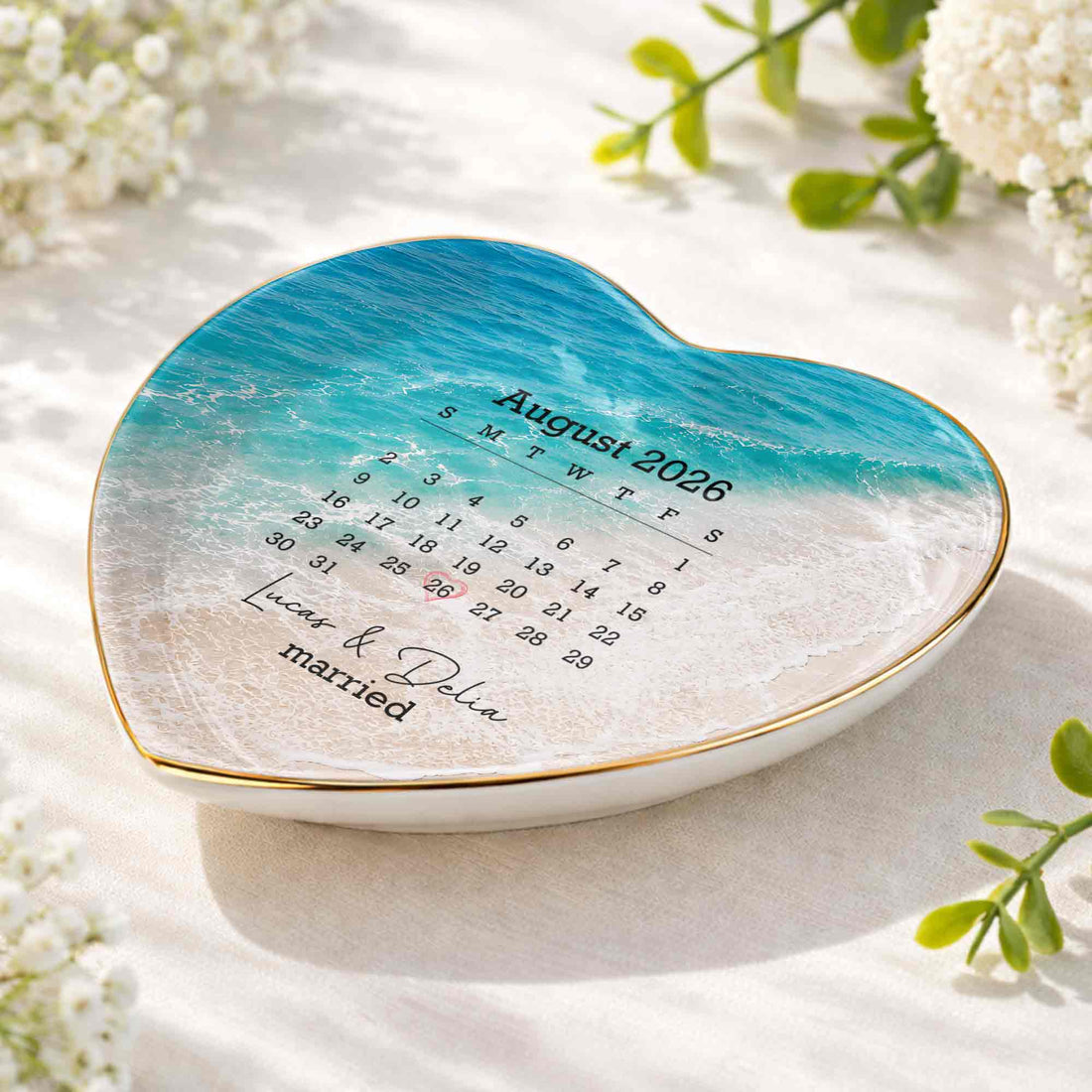 Personalized "Married" Jewelry Dish – Gift For Couples
