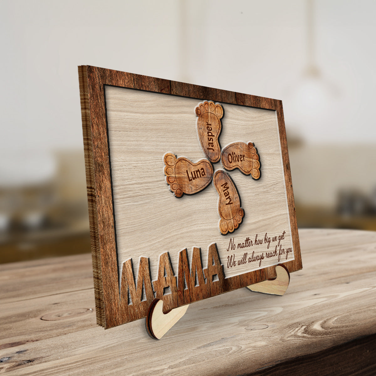 Heartfelt Gift – Personalized Custom Wooden Plaque "Always Reach For You"