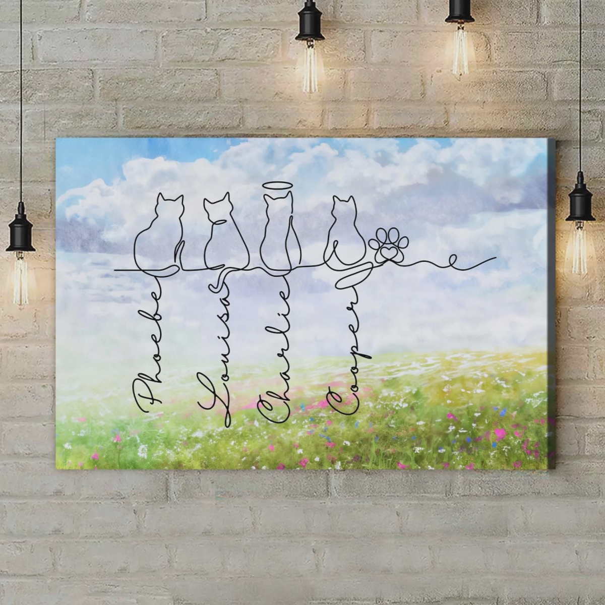 Adorable Cats Line Art - Personalized Poster, Unique Gift for Cat Lovers