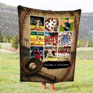 Custom Baseball Photo Blanket – Personalized Gift For Son & Baseball Players | Team Senior Gift