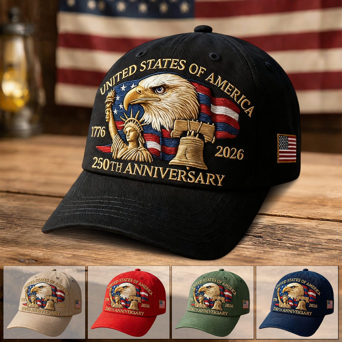 Eagle Liberty United States 250th Anniversary Hat 2026 Adjustable Patriotic Baseball Cap