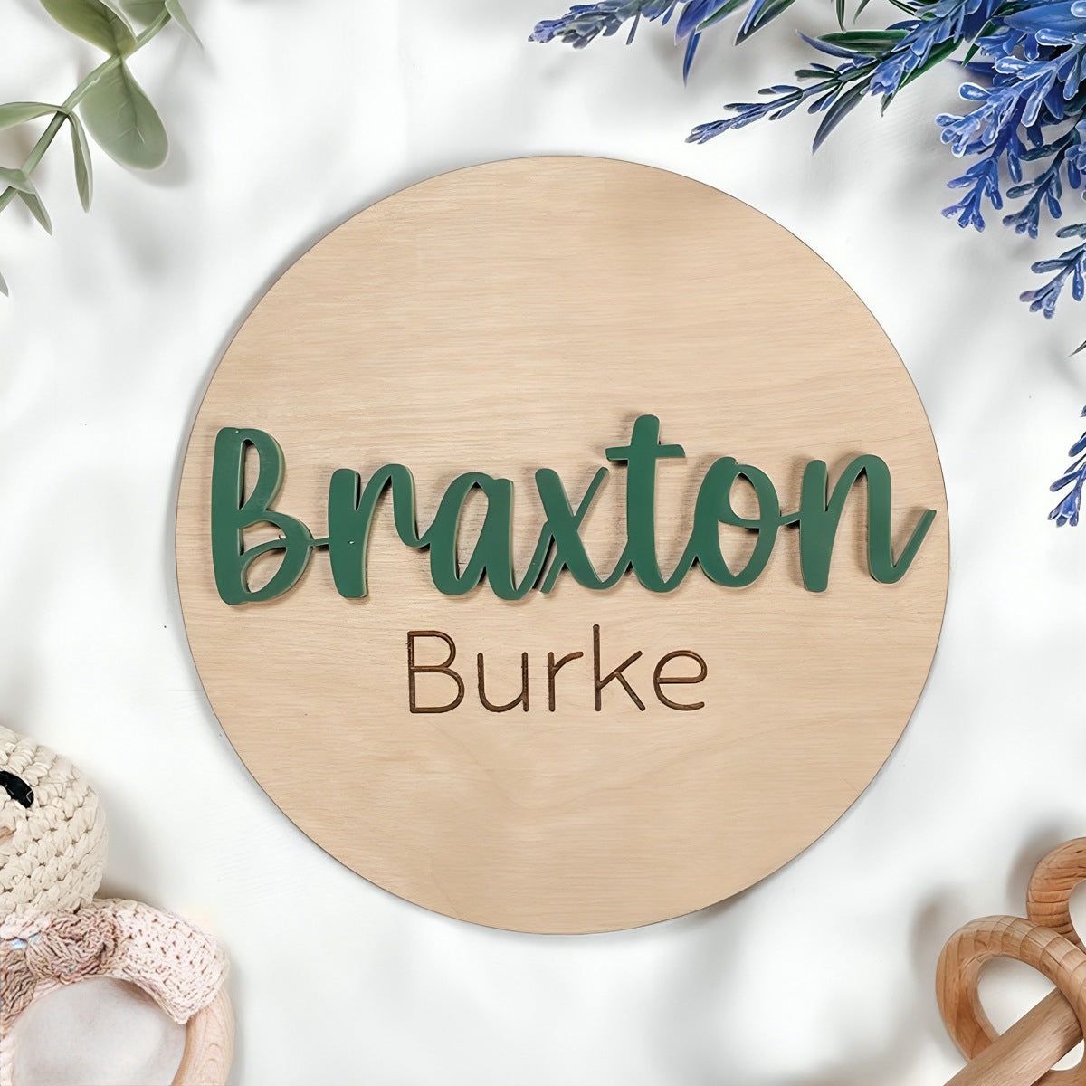 Personalized Baby Arrival Announcement Wooden Sign Plaque
