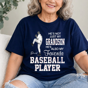 Personalized "Favorite Baseball Player" T-Shirt – Custom Photo Gift For Grandma's Grandson