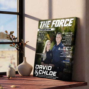 Custom Police Couple Magazine Cover, Law Enforcement Gifts for Couples, Police Anniversary Gift