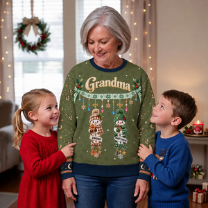 Grandma's Little Snowmen – A Personalized Christmas Sweatshirt Made Just For Her
