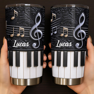 Personalized Life Is Better With Music Tumbler, Gift For Music and Piano lovers