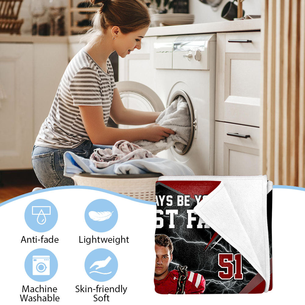 I Will Always Be Your Biggest Fan - Personalized Football Blanket For Football Mom Grandma