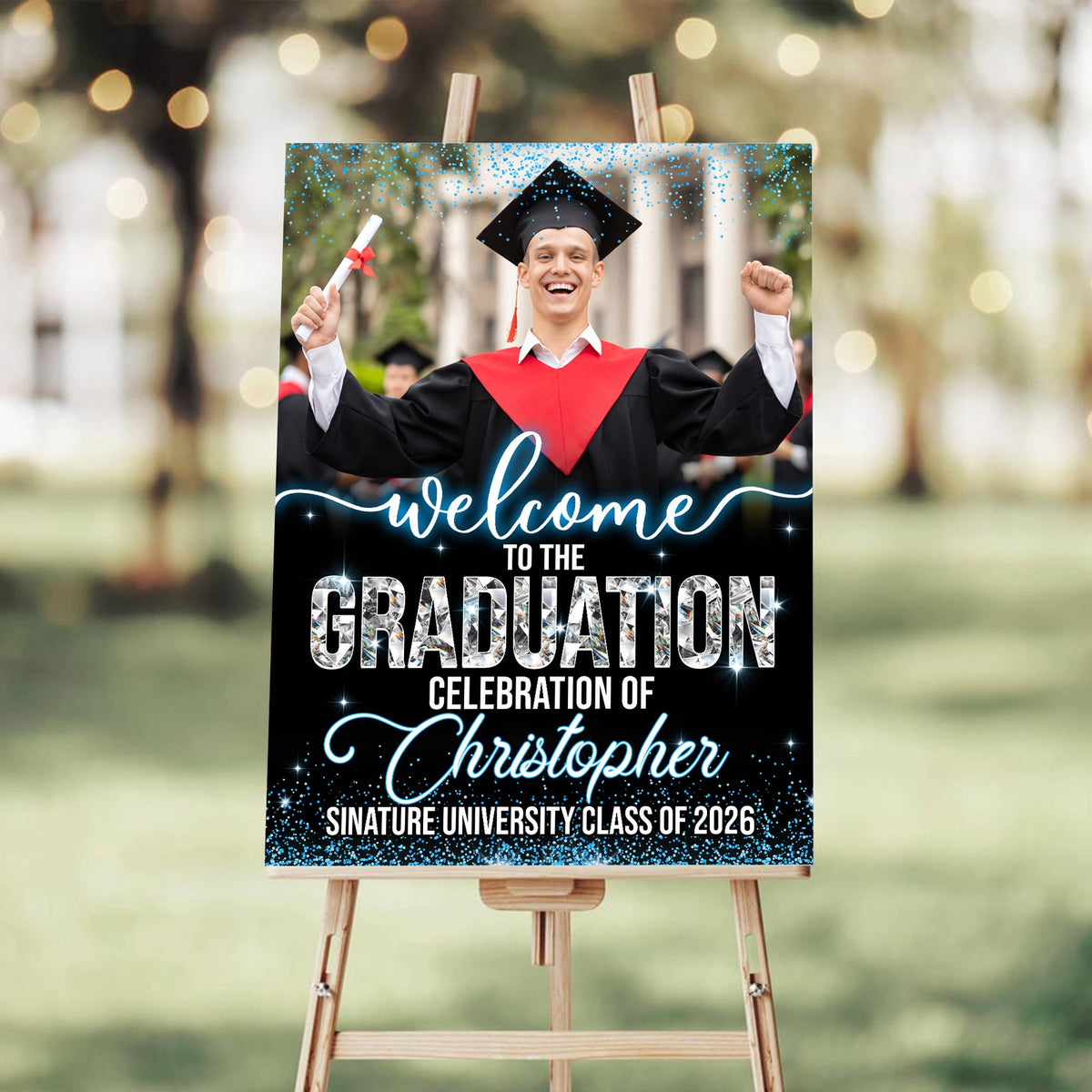 Custom Photo Grad Party Canvas Sign - Personalized Graduation Decoration Canvas
