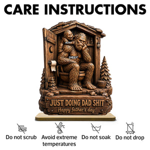 Father's Day Gift For Dad & Husband – Personalized "Just Doing Dad Sh*t" Wooden Plaque