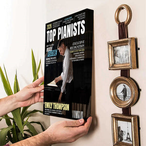 "Top Pianists" Magazine Cover Canvas – Personalized Photo Gift For Pianists | Piano Lover Appreciation Gift