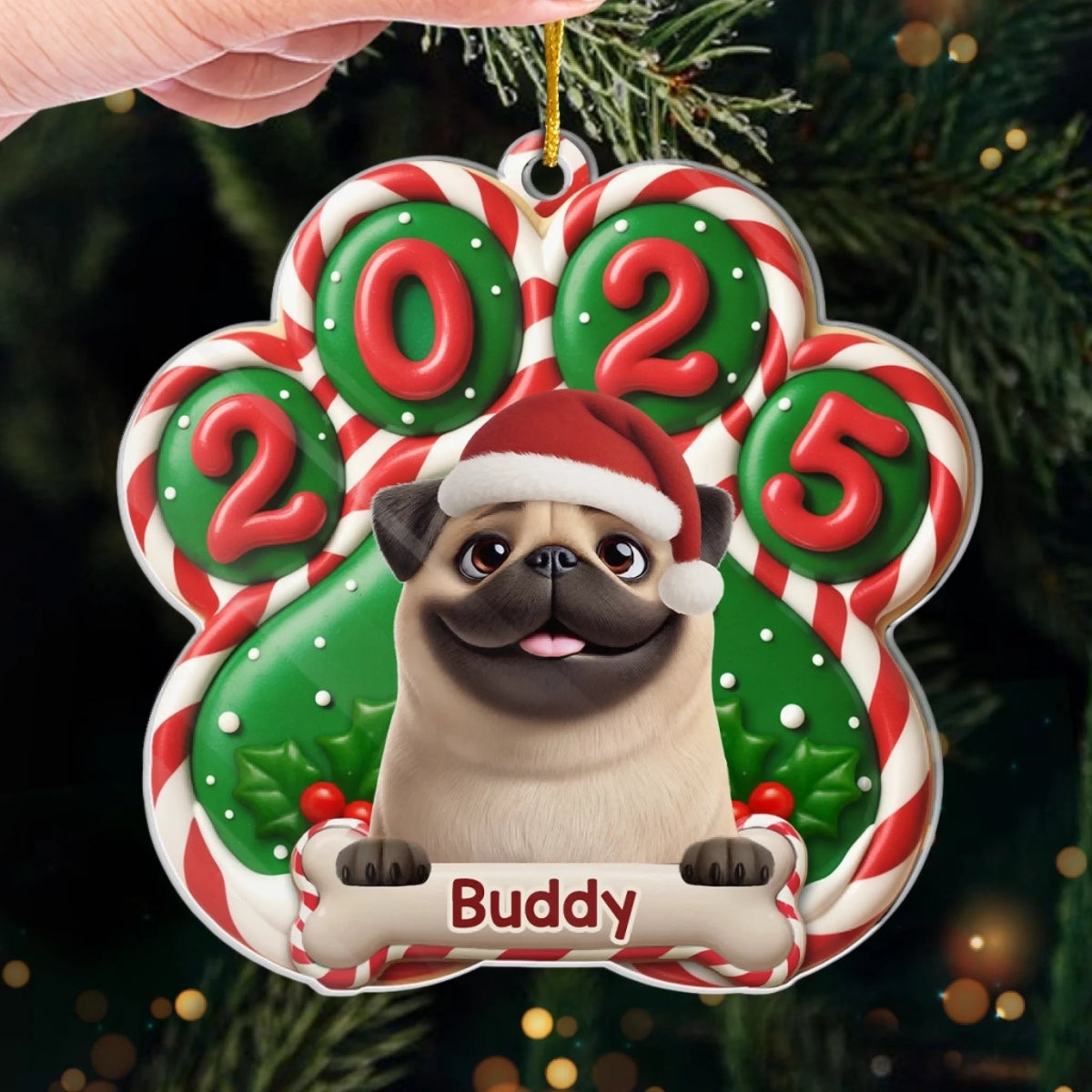 Santa Paws Is Coming - Personalized Acrylic Ornament Christmas Birthday Gifts For Dog Lovers
