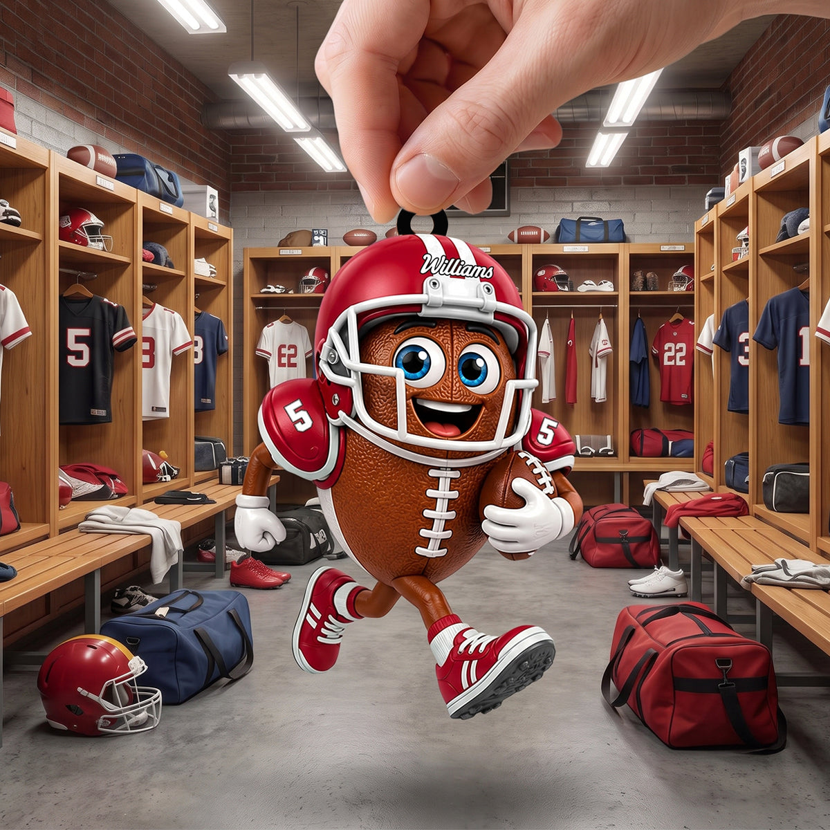 American Football Fan Gift – Personalized Cute Mascot Acrylic Hanging Ornament