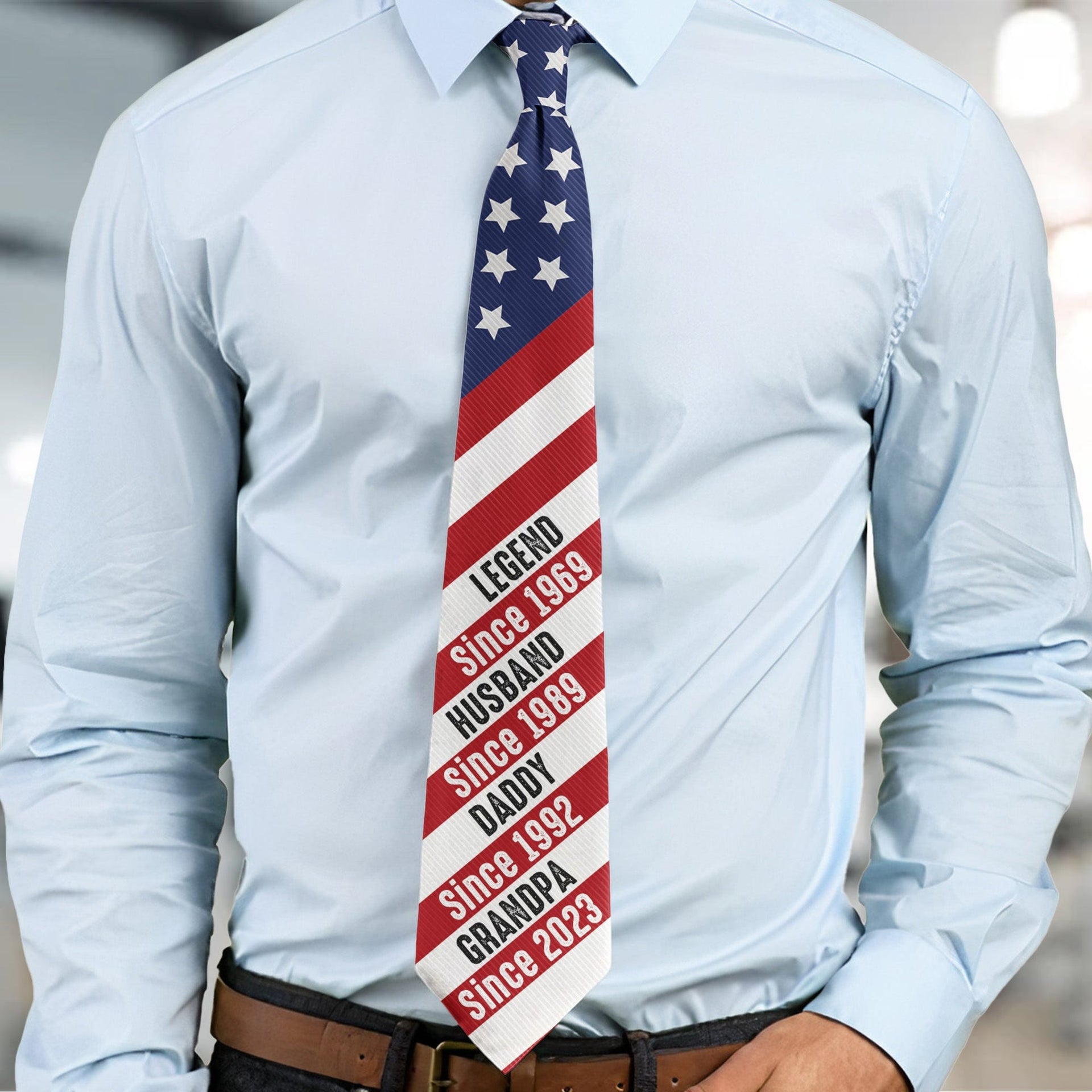 Legend Husband Daddy Grandpa - Personalized Tie Gift For Family