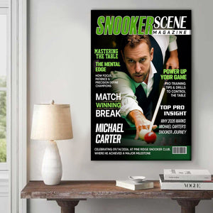 Billiards Lover Magazine Cover Canvas, Personalized Snooker Player Photo, Custom Snooker Achievement Gift, Billiards Lover Gift