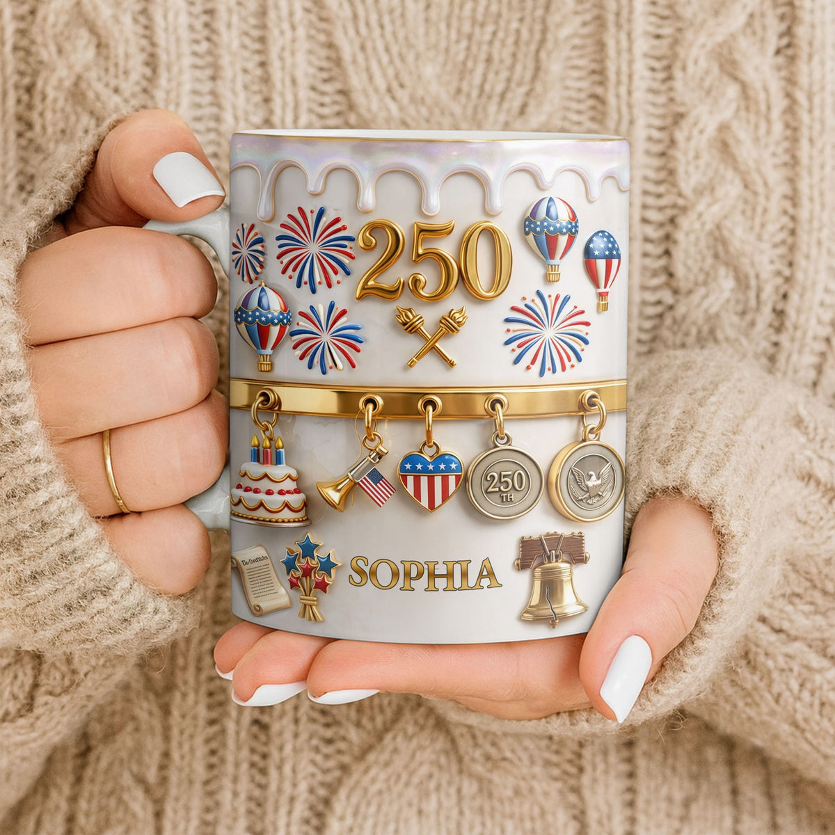 Gift For Patriots & USA Lovers – Personalized "Celebrating Freedom" Mug