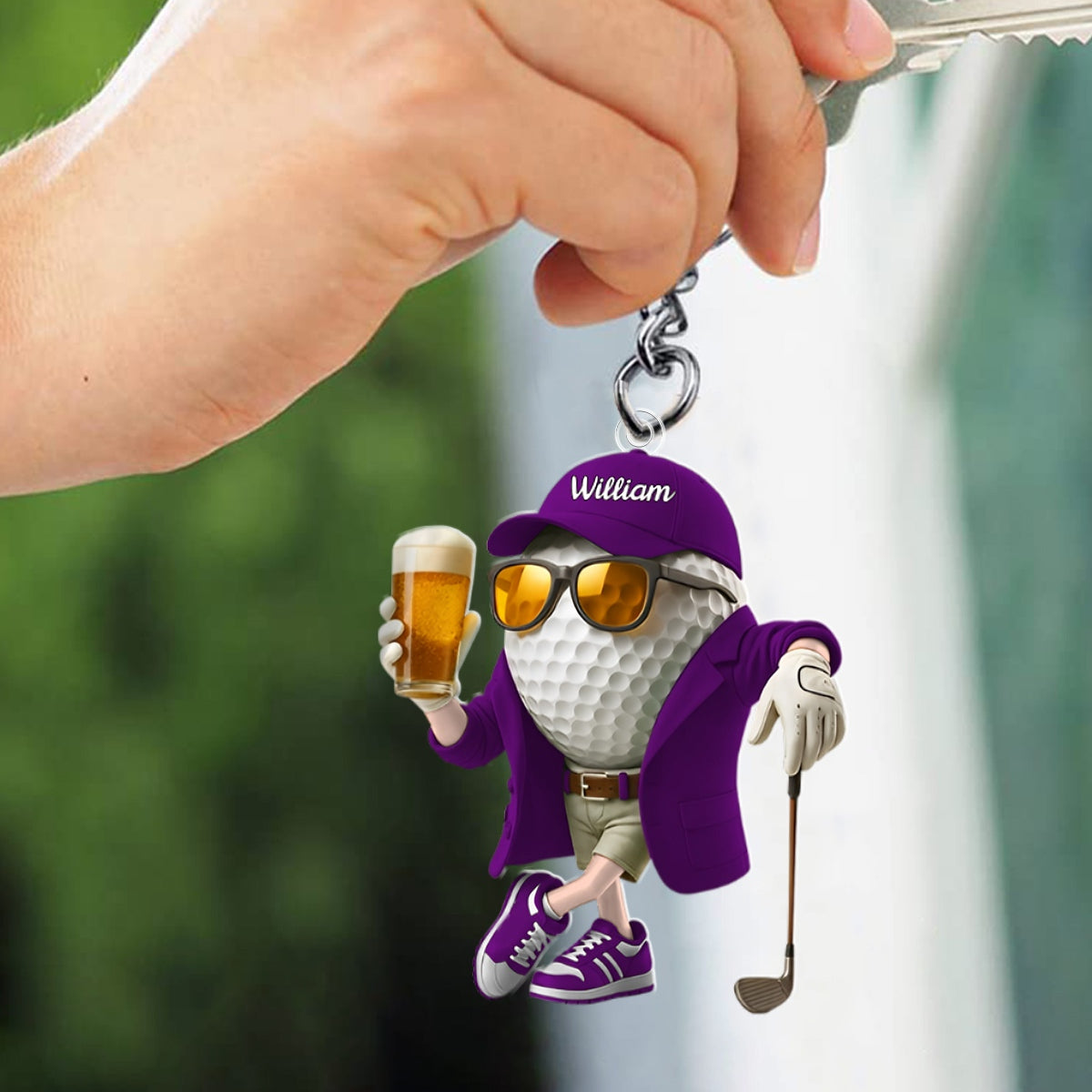 Personalized Beer Golf Keychain For Golf Lovers