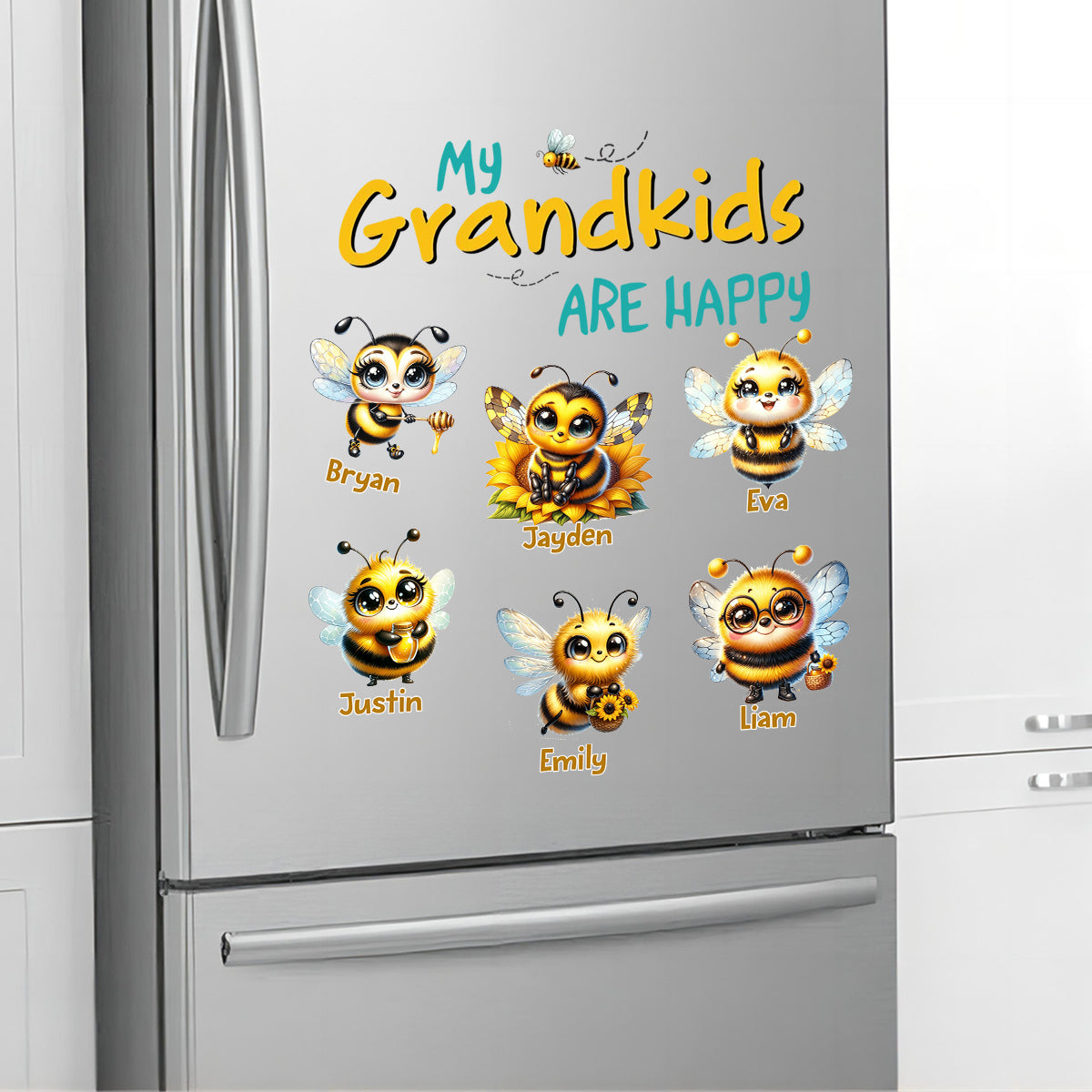 Personalized Fridge Decal/Sticker - My Bees Happy Flying