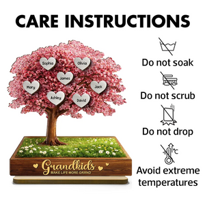Grandkids Make Life More Grand Family Heart Tree - Personalized Wooden Plaque - Heartfelt Gift for Grandma