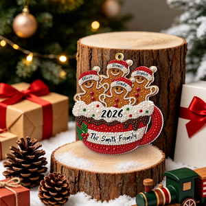 "Gingerbread Family Christmas" – Personalized Acrylic Ornament | Holiday Keepsake For Families
