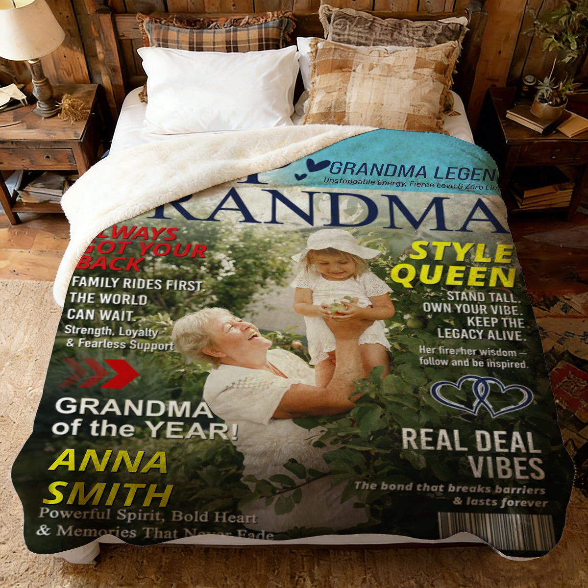 Personalized Grandma Magazine Cover Blanket Gifts for Grandma