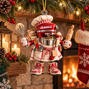 Personalized Stand Mixer Baker Christmas Ornament – Cute Baking Lover Gift