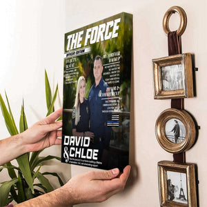 Custom Police Couple Magazine Cover, Law Enforcement Gifts for Couples, Police Anniversary Gift