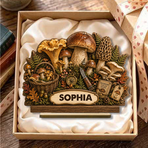 Personalized Mushroom Cluster Shape Wooden Plaque,Gift for Nature lovers,Foragers