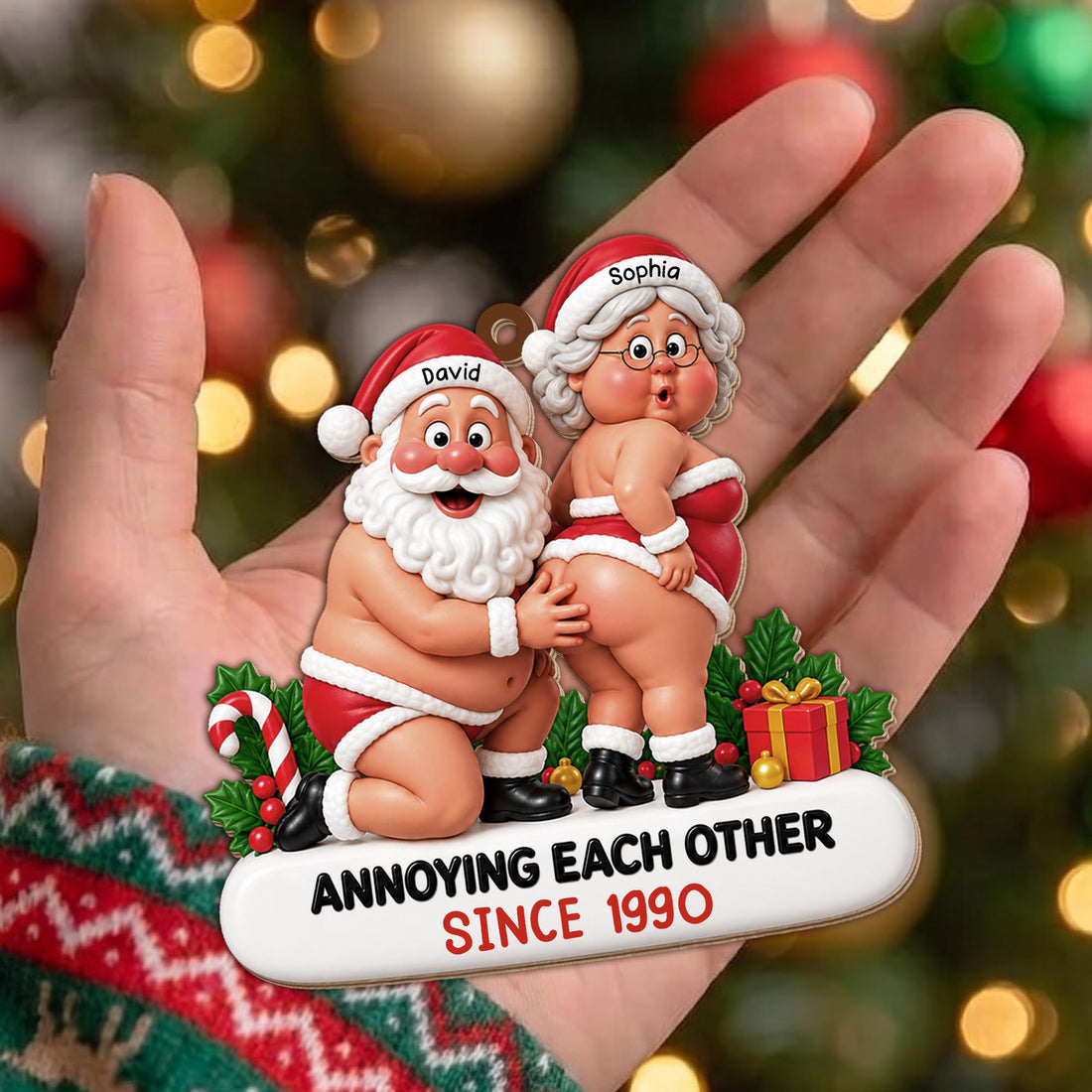 "Annoying Each Other Since" – Custom Wood Ornament | Gift For Couples