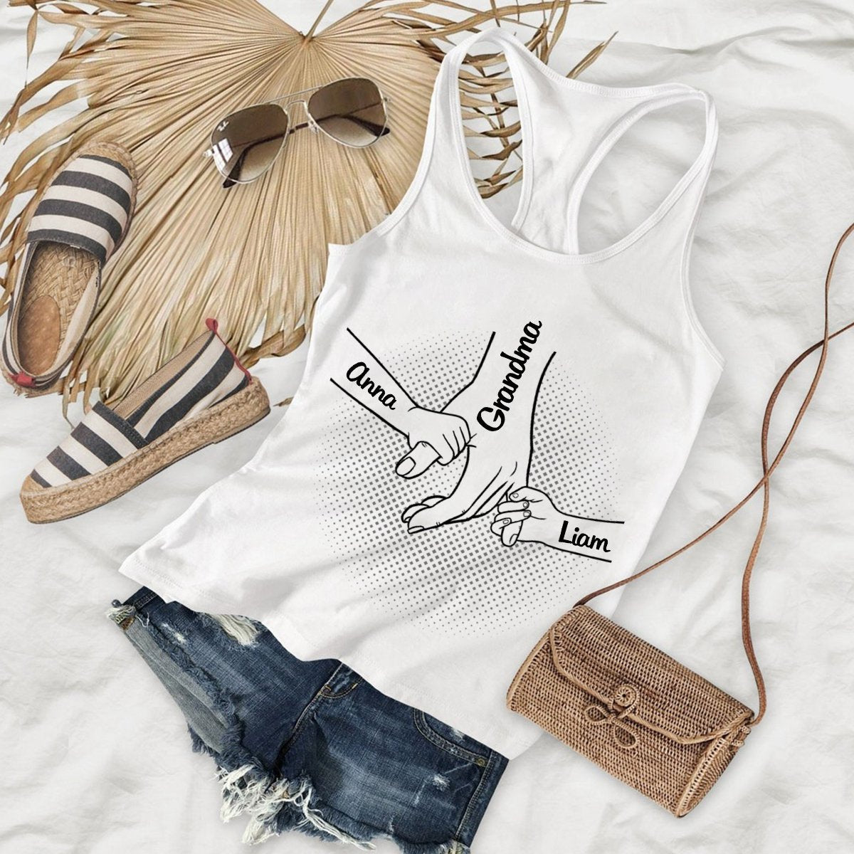 Hand in Hand I Will Always Protect You Family Personalized Tank Top