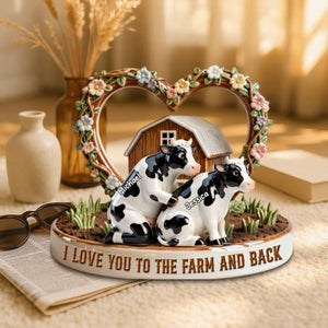 Personalized Cow Couple Farm Acrylic Plaque – Gifts For Couple