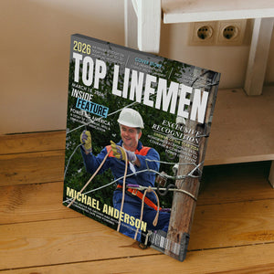 Personalized Top Lineman Magazine Canvas – Custom Recognition Gift For Electrical Lineworkers
