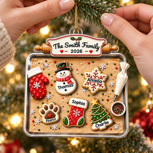 Personalized "Family Gingerbread Cookie" Acrylic Ornament – Holiday Keepsake For Families