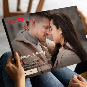 Couple Romantic Love Story - Personalized Custom Canvas Photo Poster