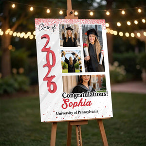 Personalized Graduation Party Welcome Sign-Custom Photo Grad Party Sign-Class Of 2026-Graduation Decoration
