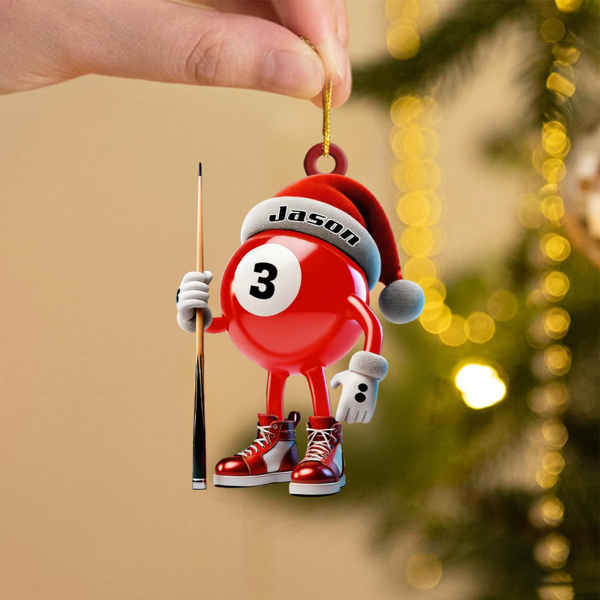 Personalized Name Billiard Ornament, Billiard Lover Christmas Gift