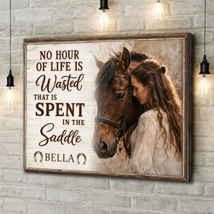 Horse Girl Personalized Canvas Poster Custom Name Equestrian Quote Gift For Horse Lovers