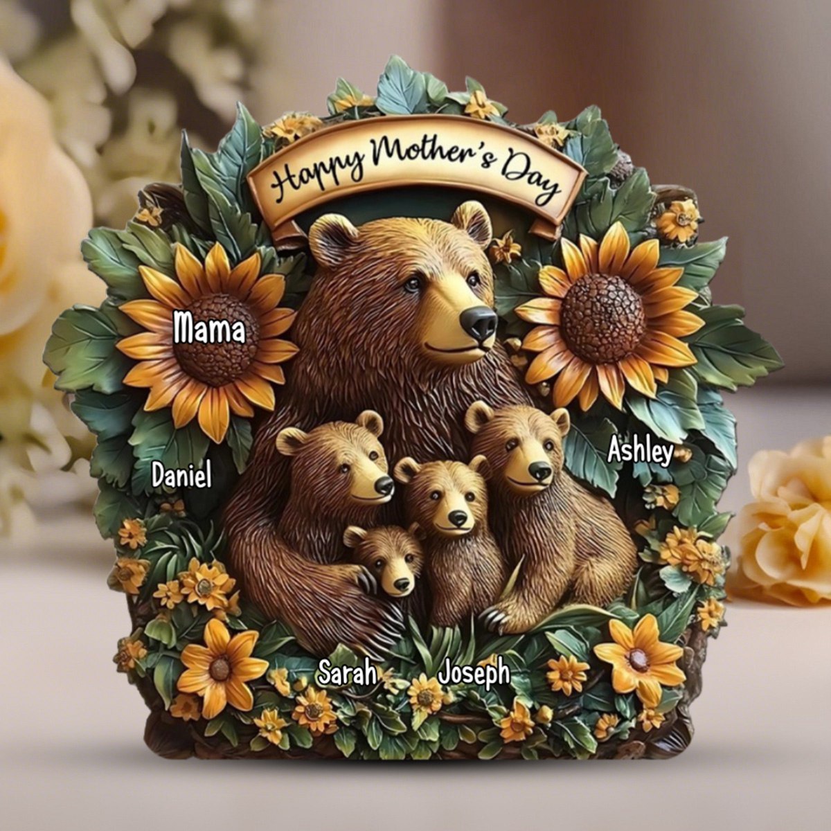 Mama Bear - Personalized Acrylic Plaque For Mother's Day Gift