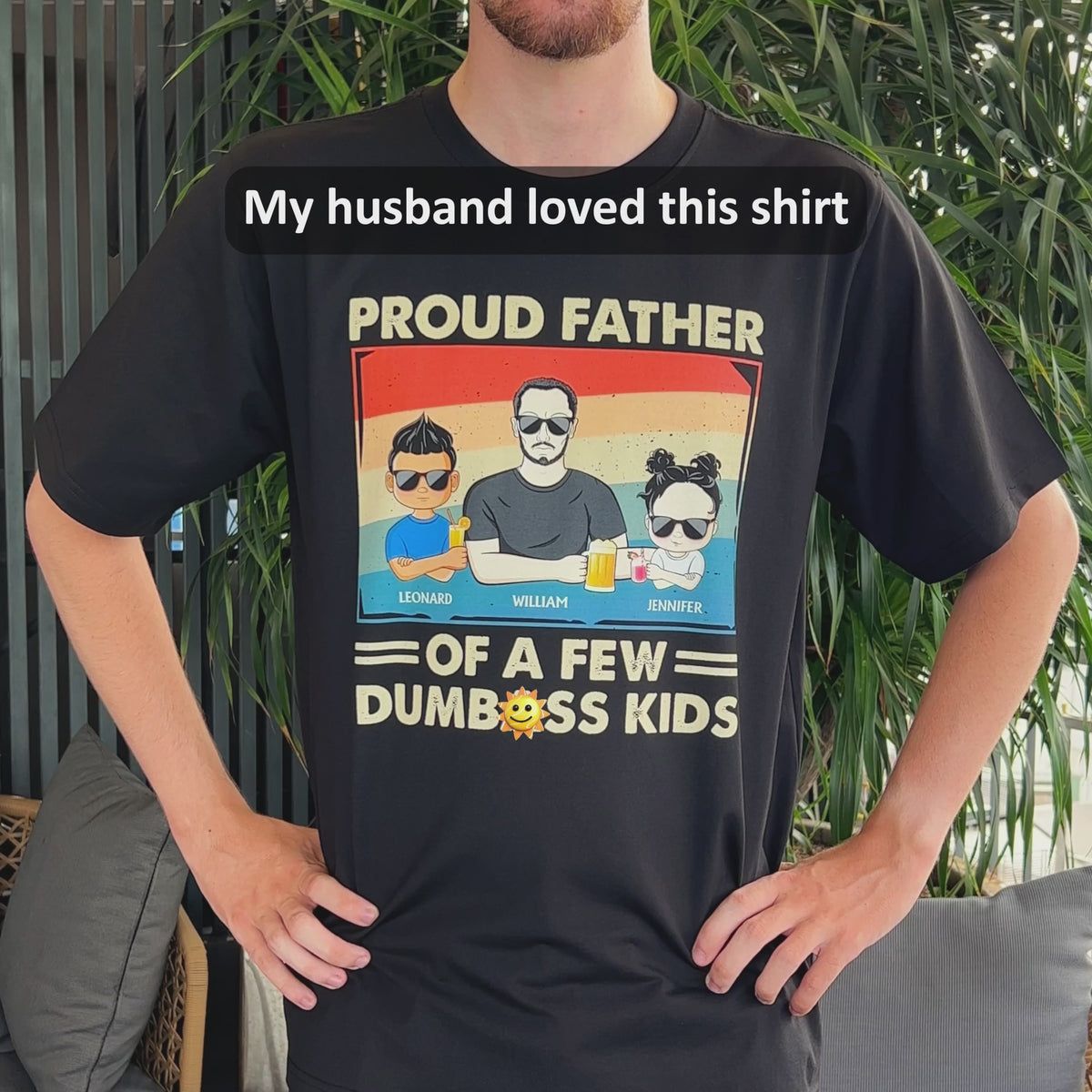 Proud Father Of A Few Kids - Funny Gift For Dad, Father, Grandpa - Personalized Father T-shirt