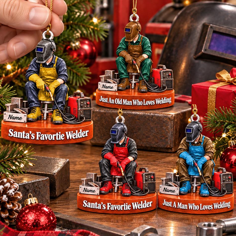 Just A Man Who Loves Welding – Personalized Welder Christmas Ornament | Custom Name Keepsake Gift