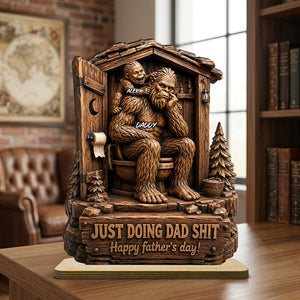 Father's Day Gift For Dad & Husband – Personalized "Just Doing Dad Sh*t" Wooden Plaque